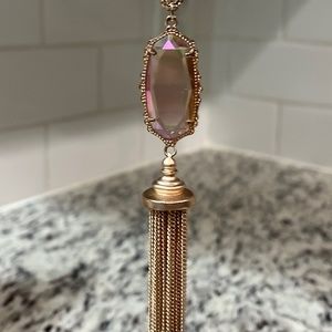 Kendra Scott Everly Rose Gold Tassel Necklace - Iridescent Peach